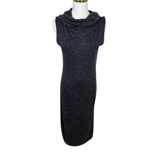 Ruby Rox Cowl Neck Knit Gray Midi Sweater Tank Stretchy Dress US Womens L